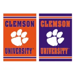 Embossed Suede Flag, House Size, Clemson University