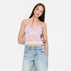 Women's Lace Trim Tank Top - Wild Fable&trade; Pink Floral