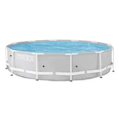 Intex 26710EH Prism 12ft x 30in Metal Frame Outdoor Above Ground Round Swimming Pool with Protective Canopy (Filter Pump Not Included)