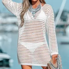 Women's Crochet Knit Swim Cover-Up -Cupshe