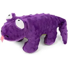 goDog Action Plush Lizard Animated Squeaky Dog Toy, Chew Guard Technology - Purple, One Size