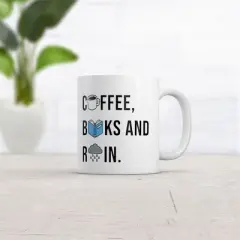 Crazy Dog Coffee Books and Rain Mug Funny Caffeine Reading Storm Lovers Novelty Cup-11oz