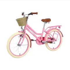 20 Inch Girls Bike, Single Speed Kids Bike With Woven Basket Cruiser Bike Commuting Children City Bike Exercise Bicycles For 7-10 Years Old Toddlers