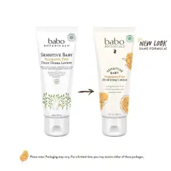 Babo Botanicals Sensitive Baby Fragrance Free Hydrating Lotion |  Shea Butter & Jojoba Oil - for Body & face - for Babies - 8 oz (PACK OF 2)