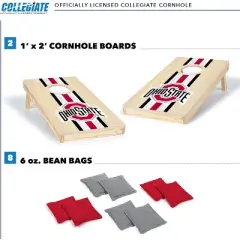 NCAA Ohio State Buckeyes 1'x2' Wood Cornhole Set