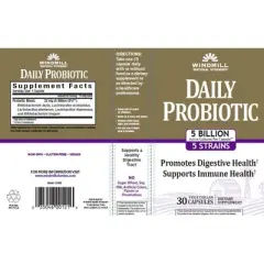 Windmill - Vitamins Daily Probiotic 5 Billion Cfu Capsules, 30 Count