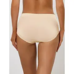 Allegra K Women's Packs Mid-Rise Comfortable Mesh Trim Solid Briefs Sets