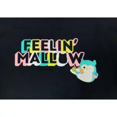 Squishmallows Winston the Owl Feelin' Mallow Juniors Black Oversized Sweatshirt