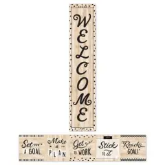 Creative Teaching Press&reg; Black, White, and Wood Welcome Banner, 8" x 39", Pack of 3