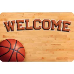 Ashley Productions&reg; The Original Fun Mat&trade;, Welcome Mat, 15.5" x 23.5", Basketball Welcome