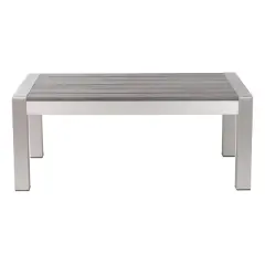 39" Modern Brushed Aluminum Coffee Table - ZM Home