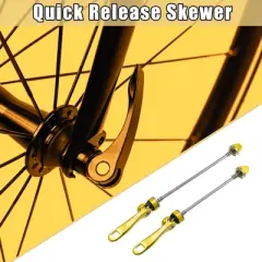 Unique Bargains Bicycle Quick Release Axles Skewers Front Rear 5.91" 7.48" Gold Tone 2 Pcs