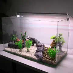 Unique Bargains Aquarium Plastic Plants Tree for Fish Tank Landscape Decor Green 2 Pcs