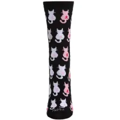 Memoi Pink Cat Ribbon Breast Cancer Awareness Bamboo Blend Socks