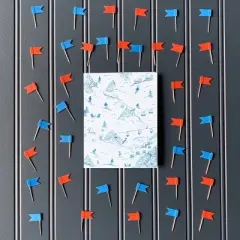 Winter/Holiday Ski Blue Toile Greeting Card Pack (8 ct.) by Ramus & Co