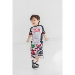 Marvel Avengers Captain America Hulk Spider-Man Thor Iron Man Rash Guard and Swim Trunks Outfit Set Toddler to Big Kid