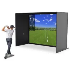 GoSports 10 x 8 ft Golf Simulator Enclosure Net - Complete Set with Frame and HD Impact Screen Kit, Black
