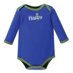 Luvable Friends Baby Boy Cotton Long-Sleeve Bodysuits 5pk, Frog