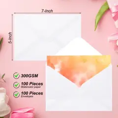 Unique Bargains Cotton Watercolor Cards with Envelopes