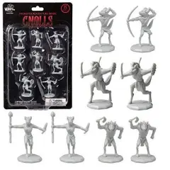 Monster 8 Unpainted Fantasy Gnoll Mini Figures- All Unique Designs- 1" Hex-Sized Compatible with DND Dungeons and Dragons & Pathfinder and All RPG