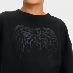 Boys' Crew Neck Game Controller Graphic Sweatshirt - art class&trade; Black