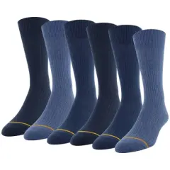 Signature Gold by GOLDTOE Men's Repreve All Season Rib Crew Socks 6pk