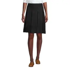 Lands' End Lands' End School Uniform Women's Solid Box Pleat Skirt Above Knee