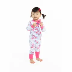 Sleep On It Infant Girls English Rose Zip-Front Coverall Pajama
