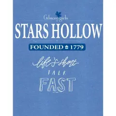 Gilmore Girls Stars Hollow Women's Blue Heather Crew Neck Short Sleeve Night Shirt