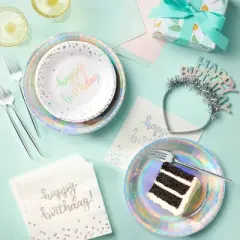 30ct Lunch Napkins 'Happy Birthday' Iridescent - Spritz&trade;