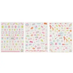 Wrapables 3 Sheets Burst of Neon Nail Art Neon Letters & Neon Shapes Nail Stickers