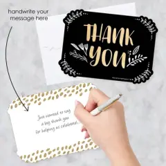 Big Dot of Happiness Elegant Thankful for Friends - Shaped Thank You Cards - Friendsgiving Thanksgiving Party Thank You Cards & Envelopes - Set of 12