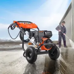 VEVOR Gas Pressure Washer, 3500 PSI 2.6 GPM, Gas Powered Pressure Washer with Aluminum Pump, Spray Gun and Extension Wand, 5 Nozzle Set, Black