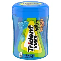 Trident Vibes Sour Patch Kids' Blue Raspberry Chewing Gum - 3.245oz