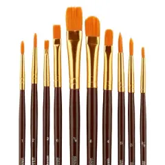 KINGART Gold Nylon Brush Set 10 pc