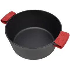 DSVIMOY 2-In-1 Outdoor Oven, 5 Quart Dutch Ovens with 2pcs Handel Covers, and Lid Lifter, Black, 12.5"*10.2"*6.2"