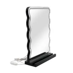 New View Wavy LED Plug In Vanity Mirror with Phone Holder