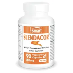 SuperSmart Slendacor 900mg - with Curcuma Longa Extract, Moringa oleifera, and Murraya koenigii - Weight Management Complex - 90 Vegetarian Capsules
