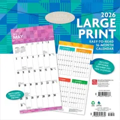 BrownTrout Large Print 2026 12"x24" Hanging Square Wall Calendar Plastic-Free