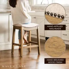Maven Lane Adrien Backless Saddle Kitchen Bar Stool