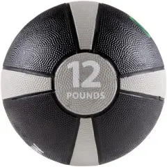 GoFit Medicine Ball (12 lbs; Black and Gray)