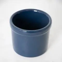 Ohio Stoneware Pickling Fermentation Crock, 1 Pint, Handmade for Food Preserving Cooking Utensil Storage and Decor, Blue