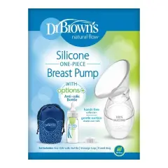 Dr. Brown's Silicone One-Piece Breast Pump with Anti-Colic Options Bottle and Travel Bag - 4oz