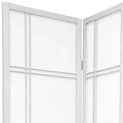 7 ft. Tall Double Cross Shoji Screen - White (4 Panels)