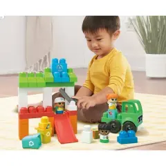 MEGA BLOKS Green Town Ocean Time Clean Up Building Toy Blocks - 70pcs