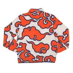 Naruto Orange Cloud Pattern White Men&rsquo;s Zip-Up Fleece Jacket
