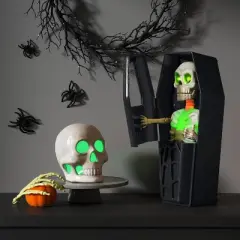 5" Light and Sound Skeleton in Coffin Halloween Decorative Prop Black - Hyde and EEK! Boutique&trade;