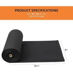 6oz Geotextile Fabric 6ft x 300ft - Heavy Duty PP Non-Woven Landscape Weed Barrier with 350N Tensile Strength & 440N Load Capacity for French Drains