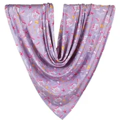 Lev Baby Buttery Soft Viscose from Bamboo Swaddle Blanket &ndash; Princess Print Purple &ndash; 44x44 inches