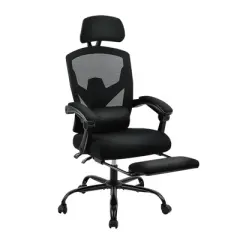 Aukfa Ergonomic Office Chair w/ Retractable Footrest, Lumbar Pillow, 360 Swivel & Recline &uml;C Adjustable Headrest & Thick Seat Cushion